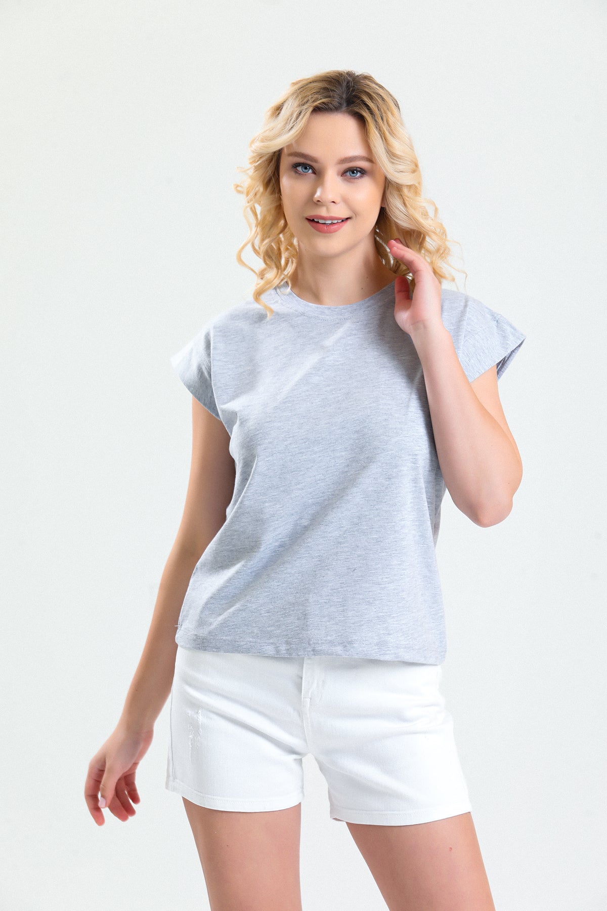 Gri Kısa Kollu Basic T shirt