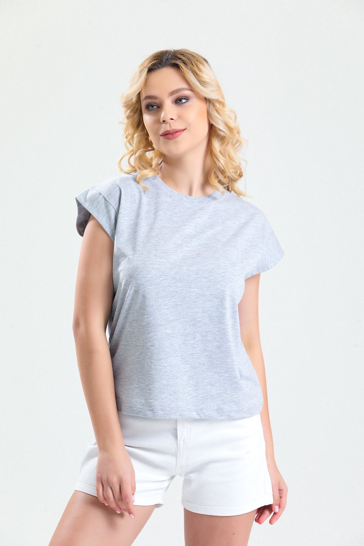 Gri Kısa Kollu Basic T shirt