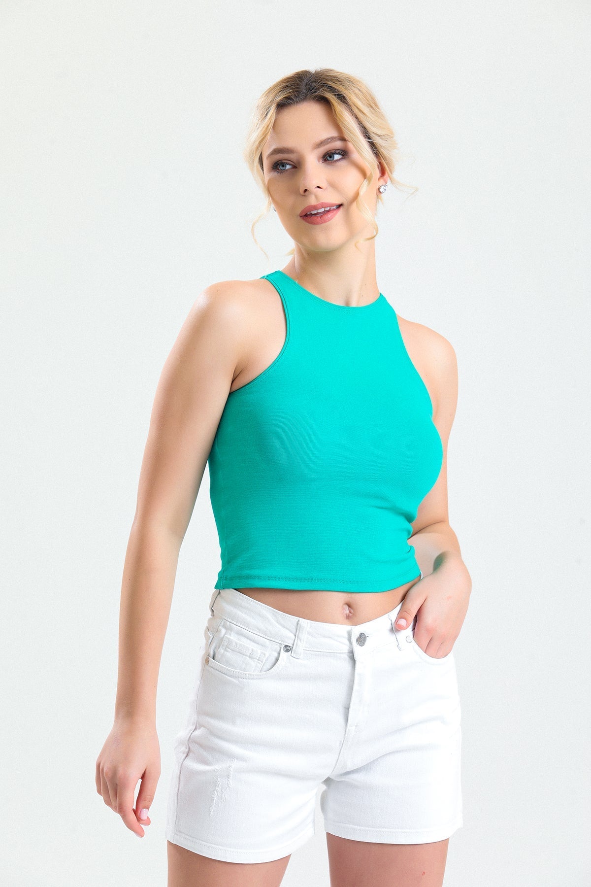 Mint Yeşili Halter Yaka Body