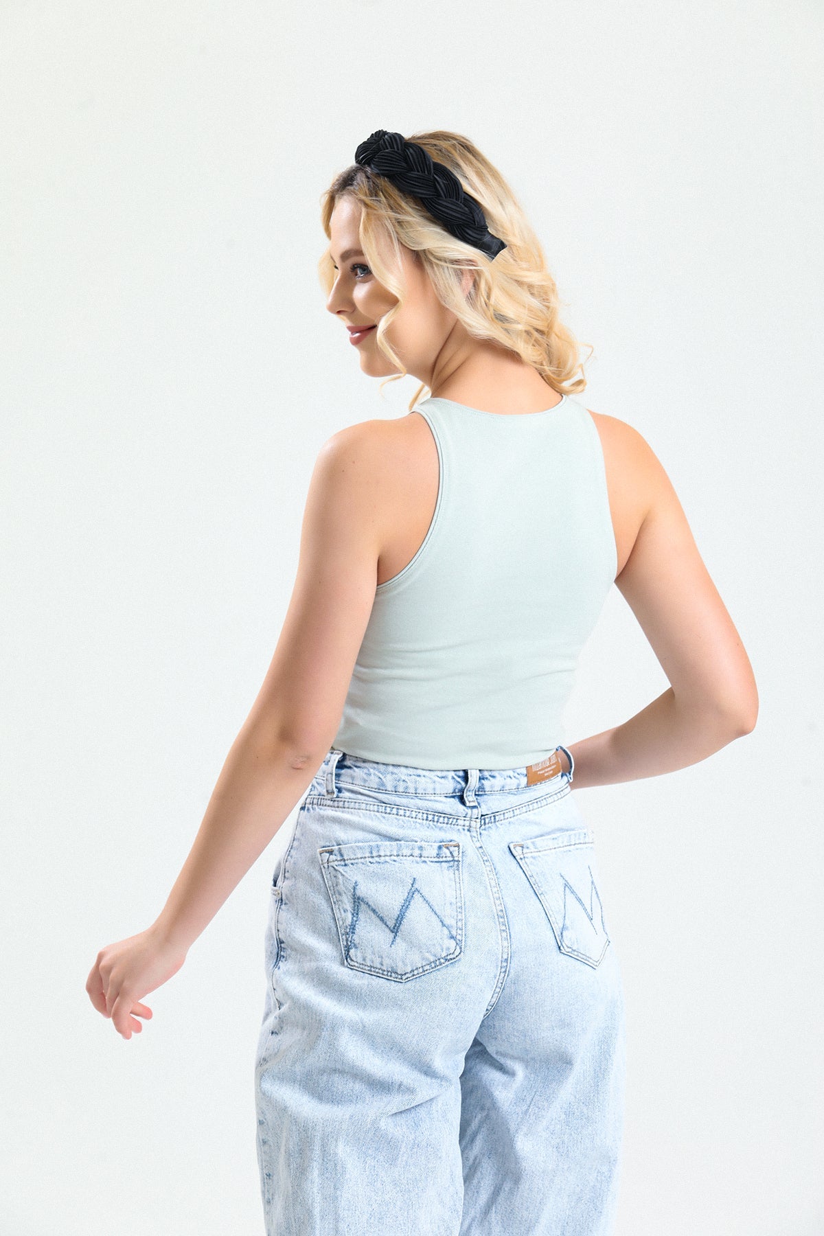 Yeşil Halter Yaka Body