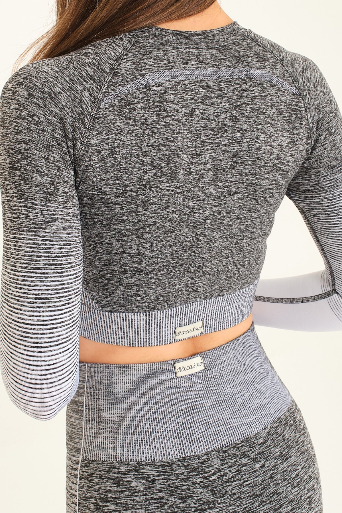 BEcca KATRE Crop Gri Beyaz