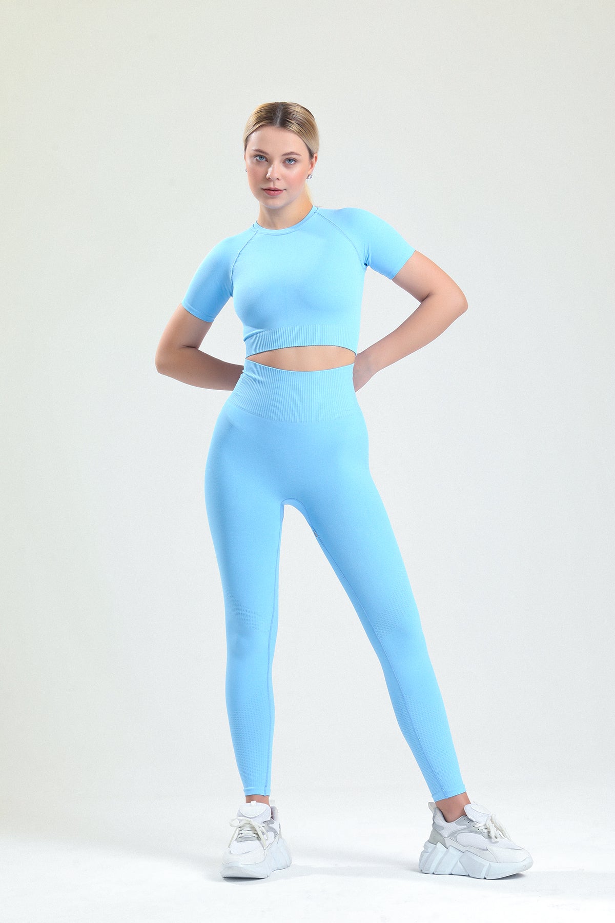 BEcca JANSET Kısa Kollu Crop Bebe Mavisi