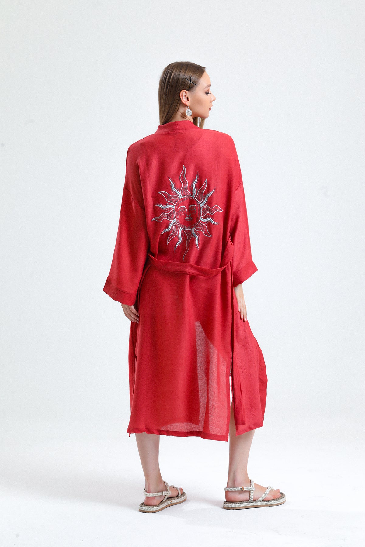 Cozy Kimono Keten Turuncu/Kiremit